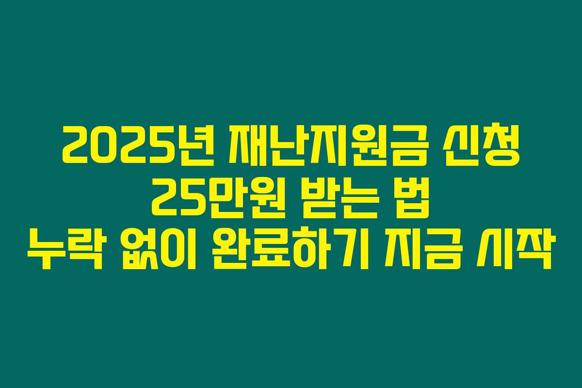 2025년 재난지원금 신청 25만원 받는 법 누락 없이 완료하기 지금 시작