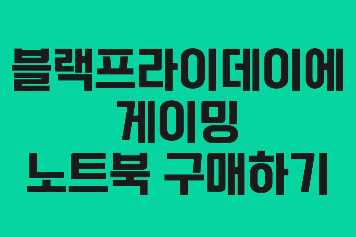 블랙프라이데이에 게이밍 노트북 구매하기 블랙프라이데이에 게이밍 노트북 구매하기