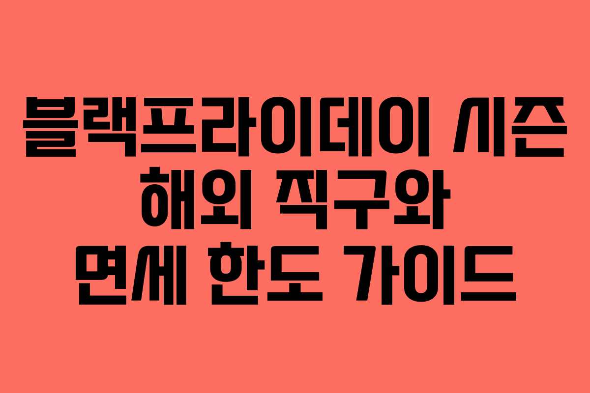 블랙프라이데이 시즌 해외 직구와 면세 한도 가이드 블랙프라이데이 시즌 해외 직구와 면세 한도 가이드