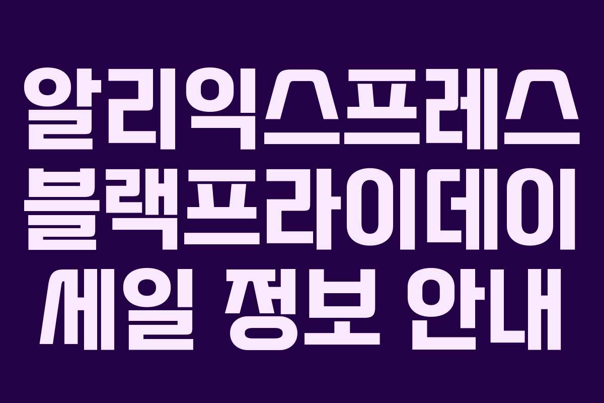 알리익스프레스 블랙프라이데이 세일 정보 안내 알리익스프레스 블랙프라이데이 세일 정보 안내