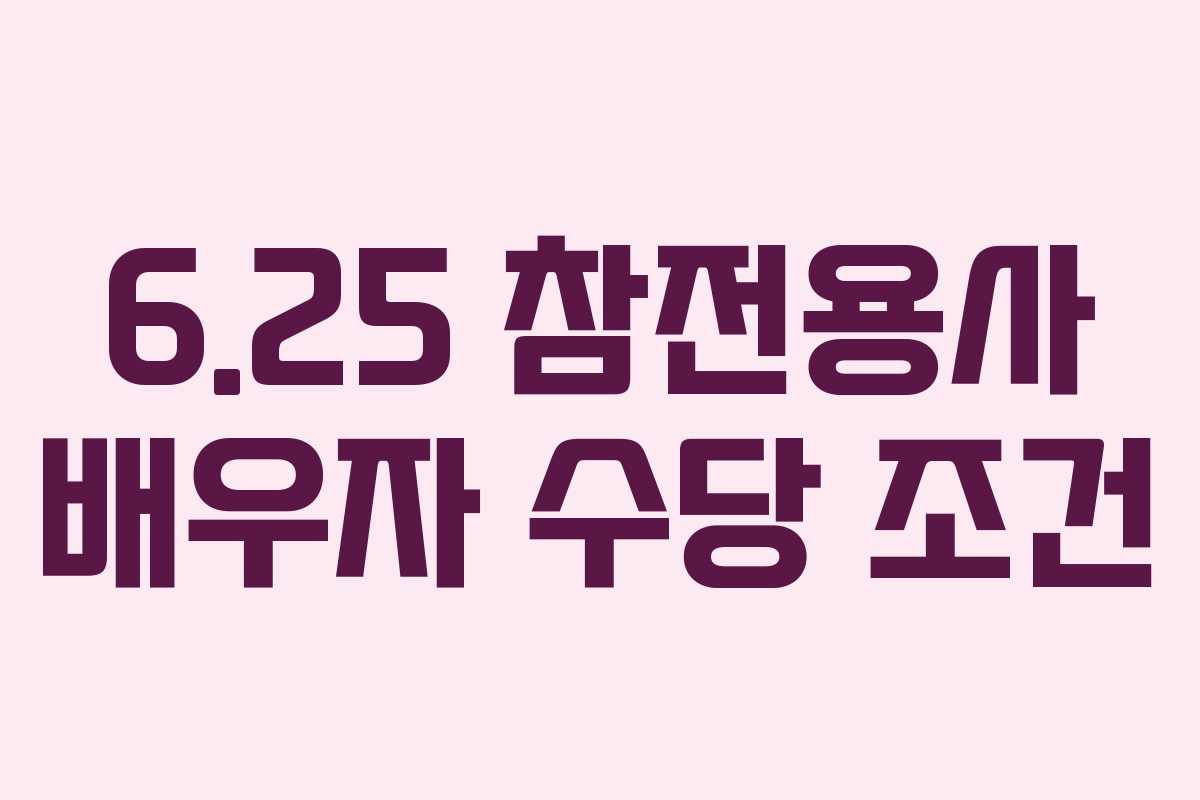 6.25 참전용사 배우자 수당 조건