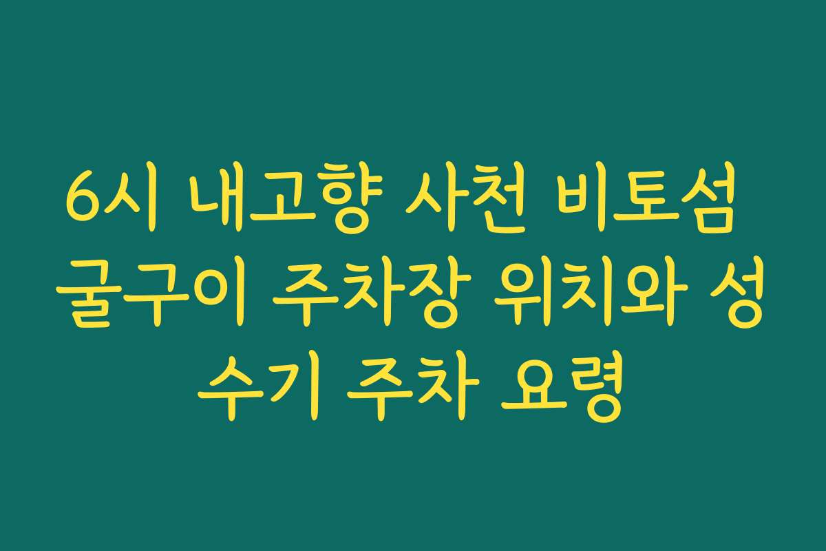 6시 내고향 사천 비토섬 굴구이 주차장 위치와 성수기 주차 요령
