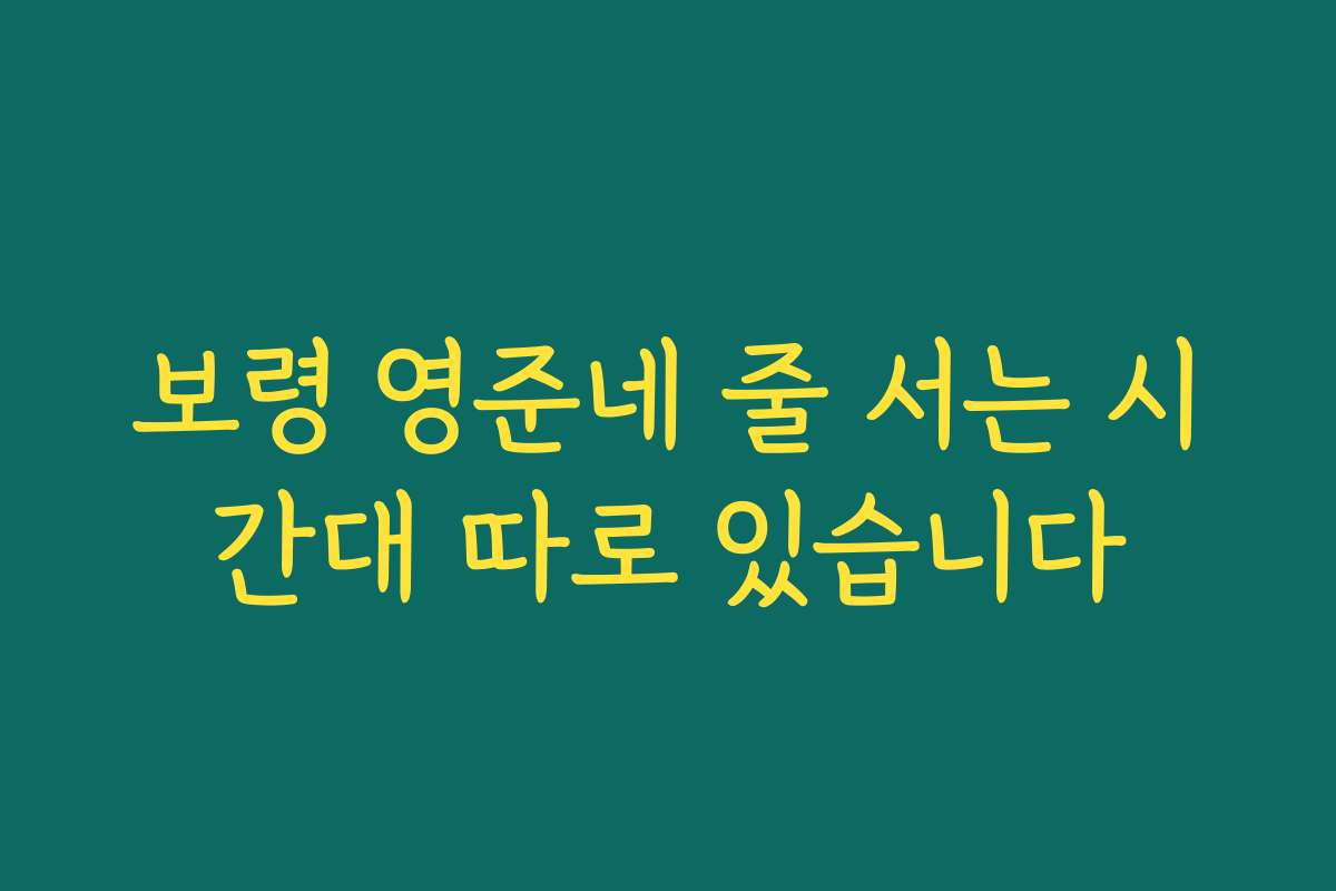 보령 영준네 줄 서는 시간대 따로 있습니다