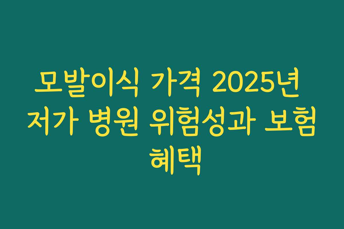 모발이식 가격 2025년 저가 병원 위험성과 보험 혜택