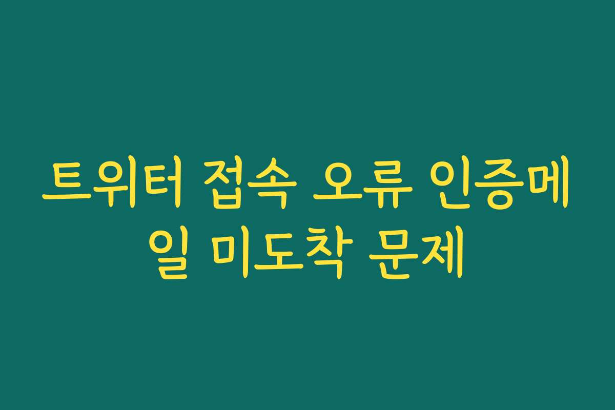 트위터 접속 오류 인증메일 미도착 문제