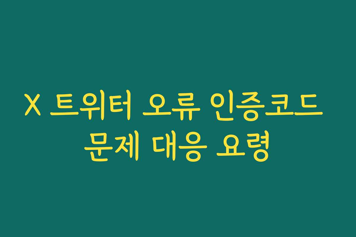 X 트위터 오류 인증코드 문제 대응 요령