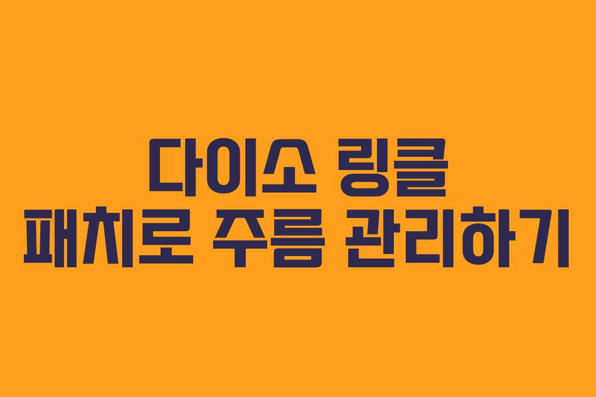 다이소 링클 패치로 주름 관리하기