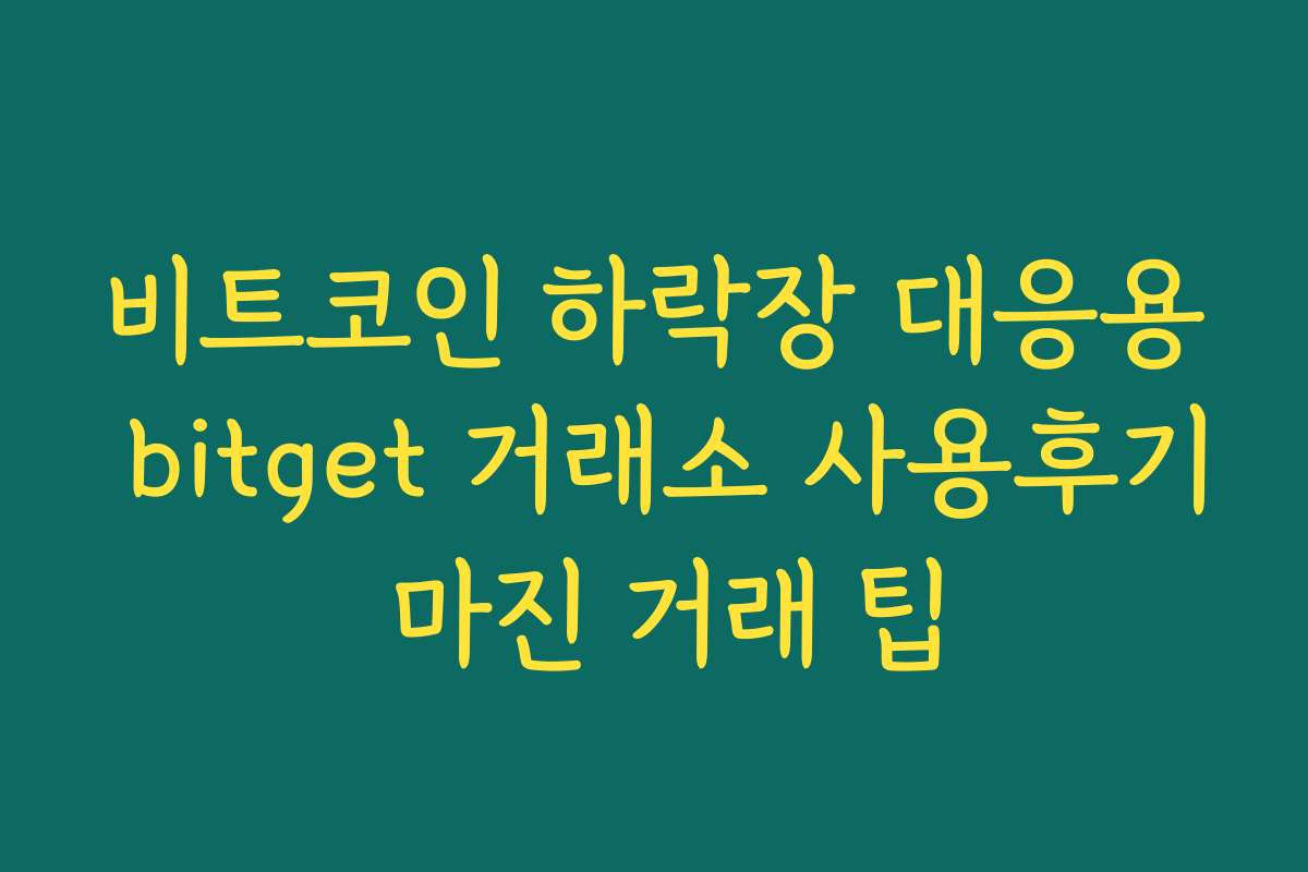 비트코인 하락장 대응용 bitget 거래소 사용후기 마진 거래 팁