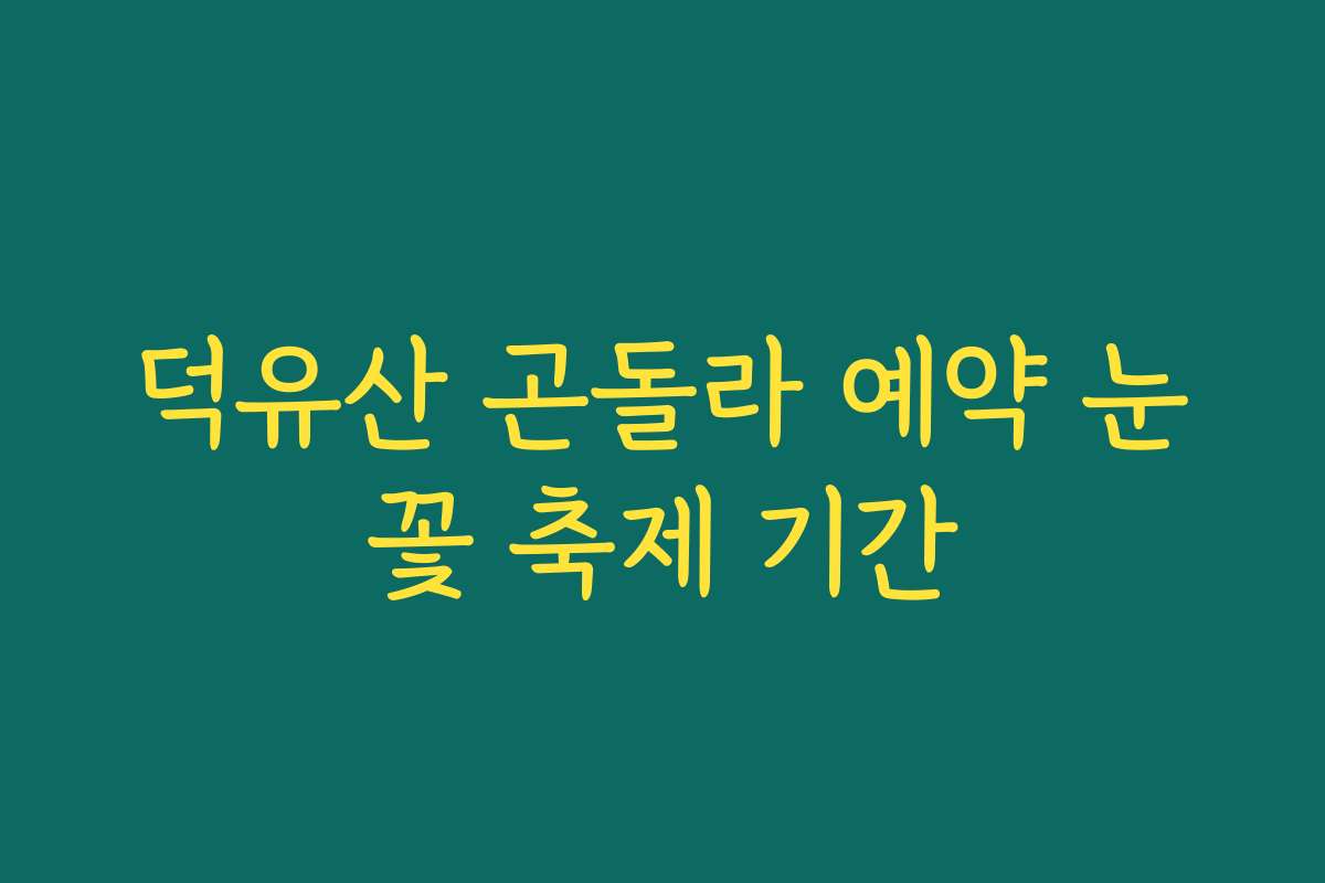 덕유산 곤돌라 예약 눈꽃 축제 기간
