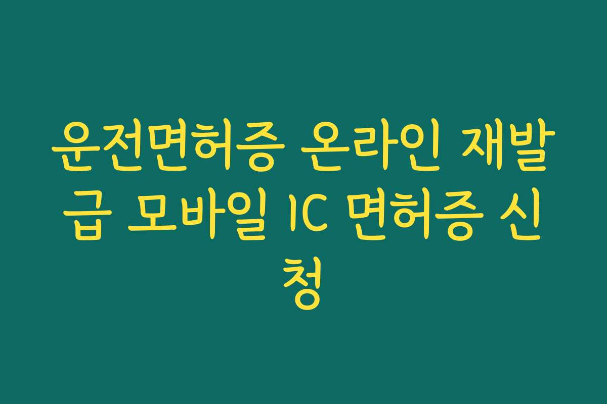 운전면허증 온라인 재발급 모바일 IC 면허증 신청
