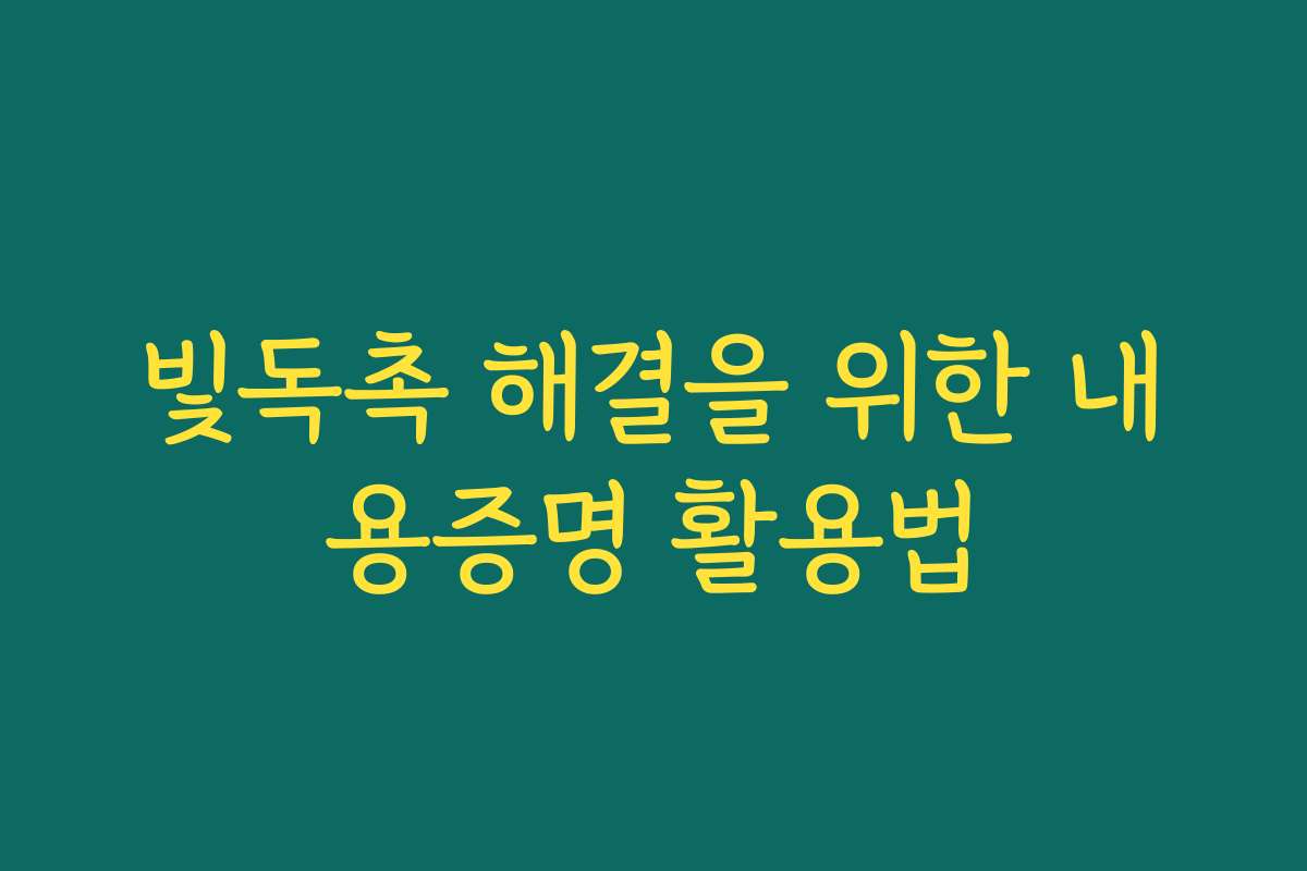 빛독촉 해결을 위한 내용증명 활용법