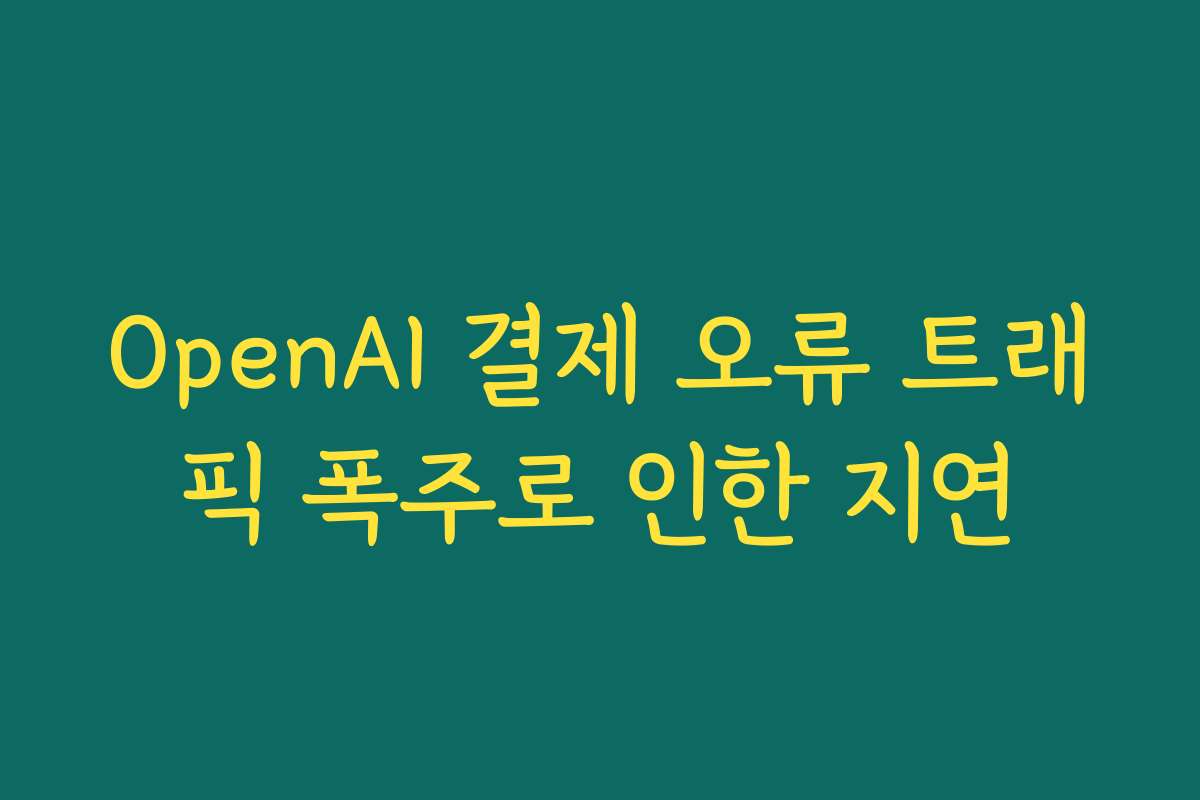 OpenAI 결제 오류 트래픽 폭주로 인한 지연