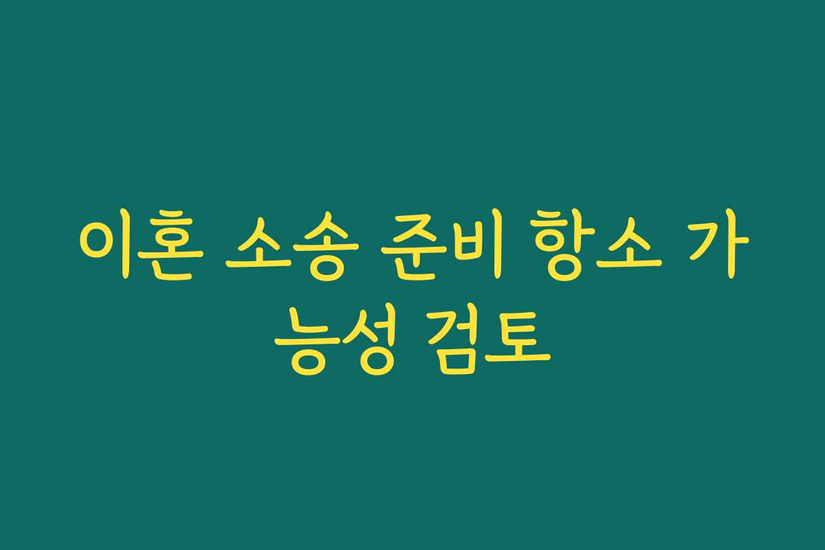 이혼 소송 준비 항소 가능성 검토