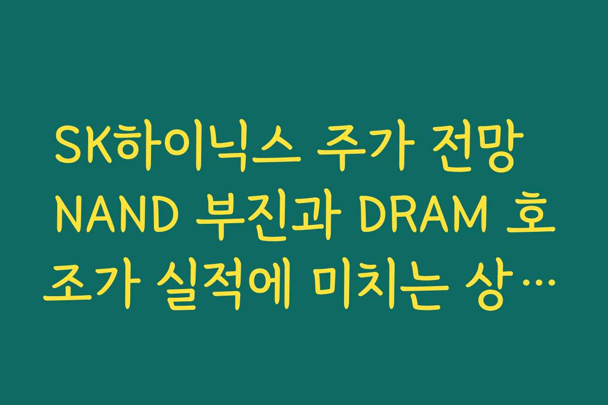 SK하이닉스 주가 전망  NAND 부진과 DRAM 호조가 실적에 미치는 상반된 영향 정리