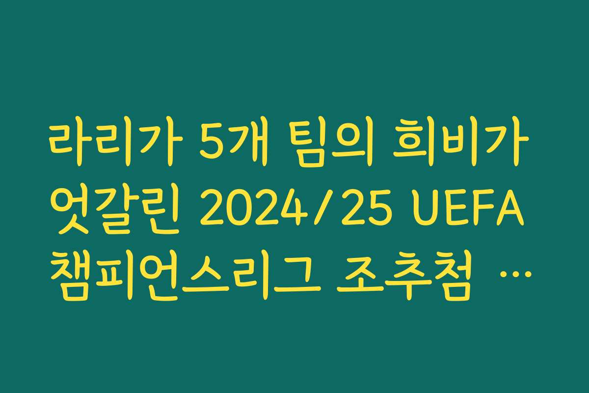 라리가 5개 팀의 희비가 엇갈린 2024/25 UEFA 챔피언스리그 조추첨 결과