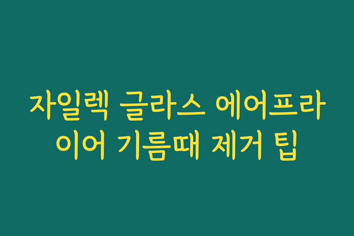 자일렉 글라스 에어프라이어 기름때 제거 팁