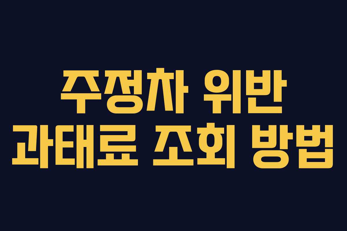 주정차 위반 과태료 조회 방법