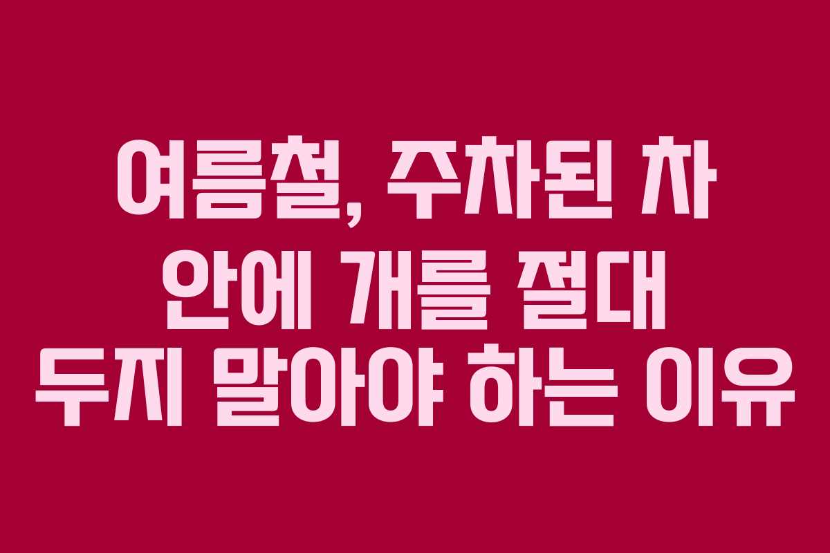 여름철, 주차된 차 안에 개를 절대 두지 말아야 하는 이유