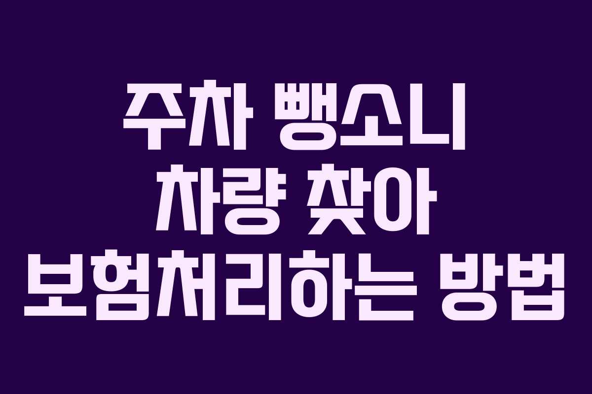 주차 뺑소니 차량 찾아 보험처리하는 방법