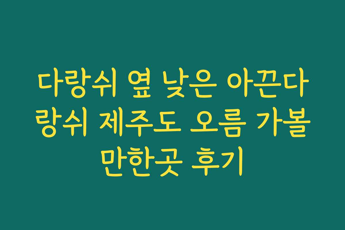 다랑쉬 옆 낮은 아끈다랑쉬 제주도 오름 가볼만한곳 후기