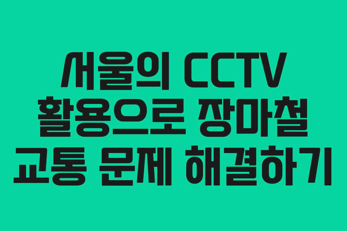 서울의 CCTV 활용으로 장마철 교통 문제 해결하기