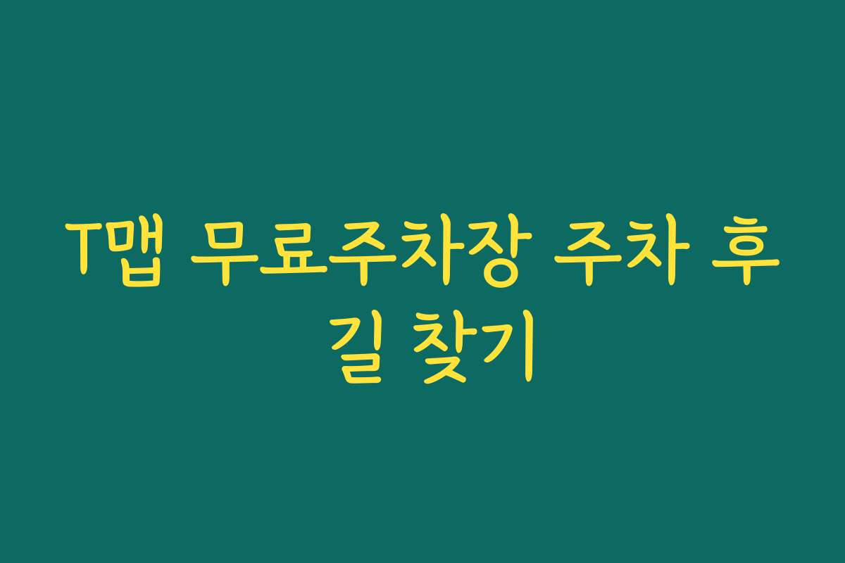 T맵 무료주차장 주차 후 길 찾기