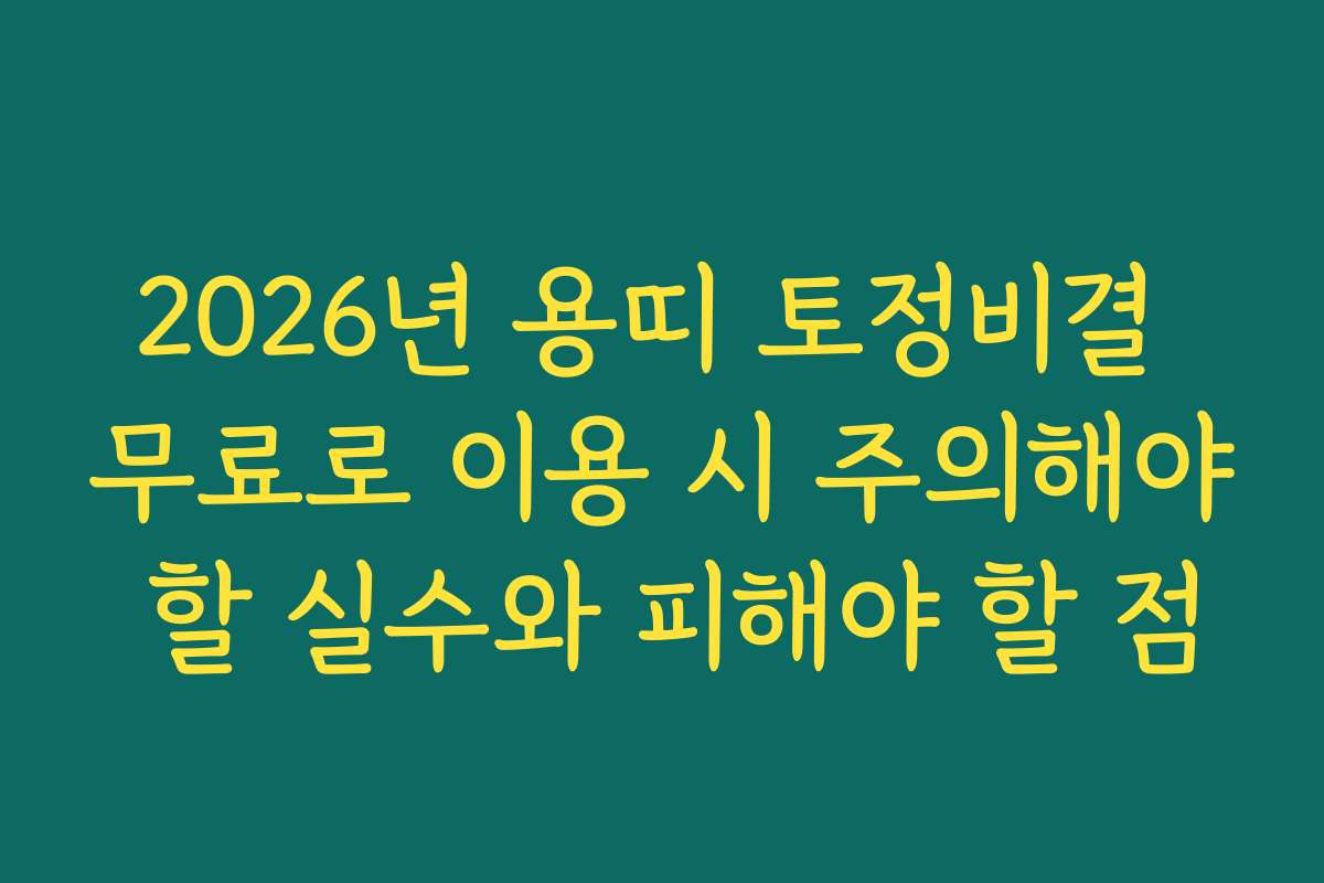 2026년 용띠 토정비결 무료로 이용 시 주의해야 할 실수와 피해야 할 점