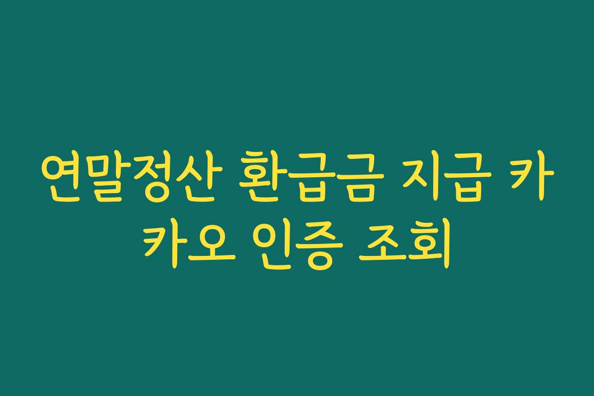 연말정산 환급금 지급 카카오 인증 조회