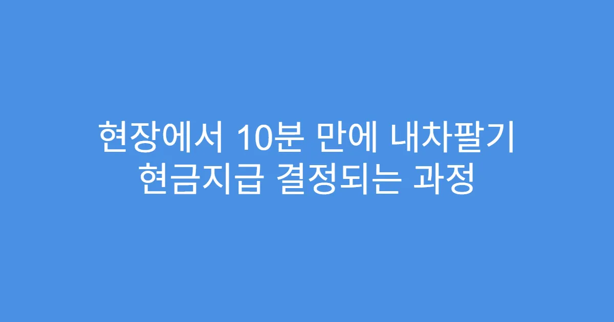현장에서 10분 만에 내차팔기 현금지급 결정되는 과정