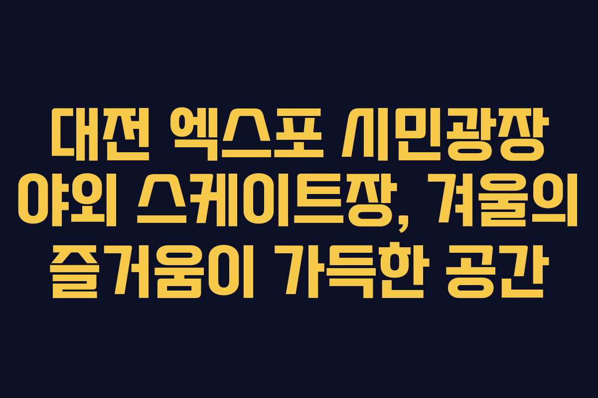 대전 엑스포 시민광장 야외 스케이트장, 겨울의 즐거움이 가득한 공간