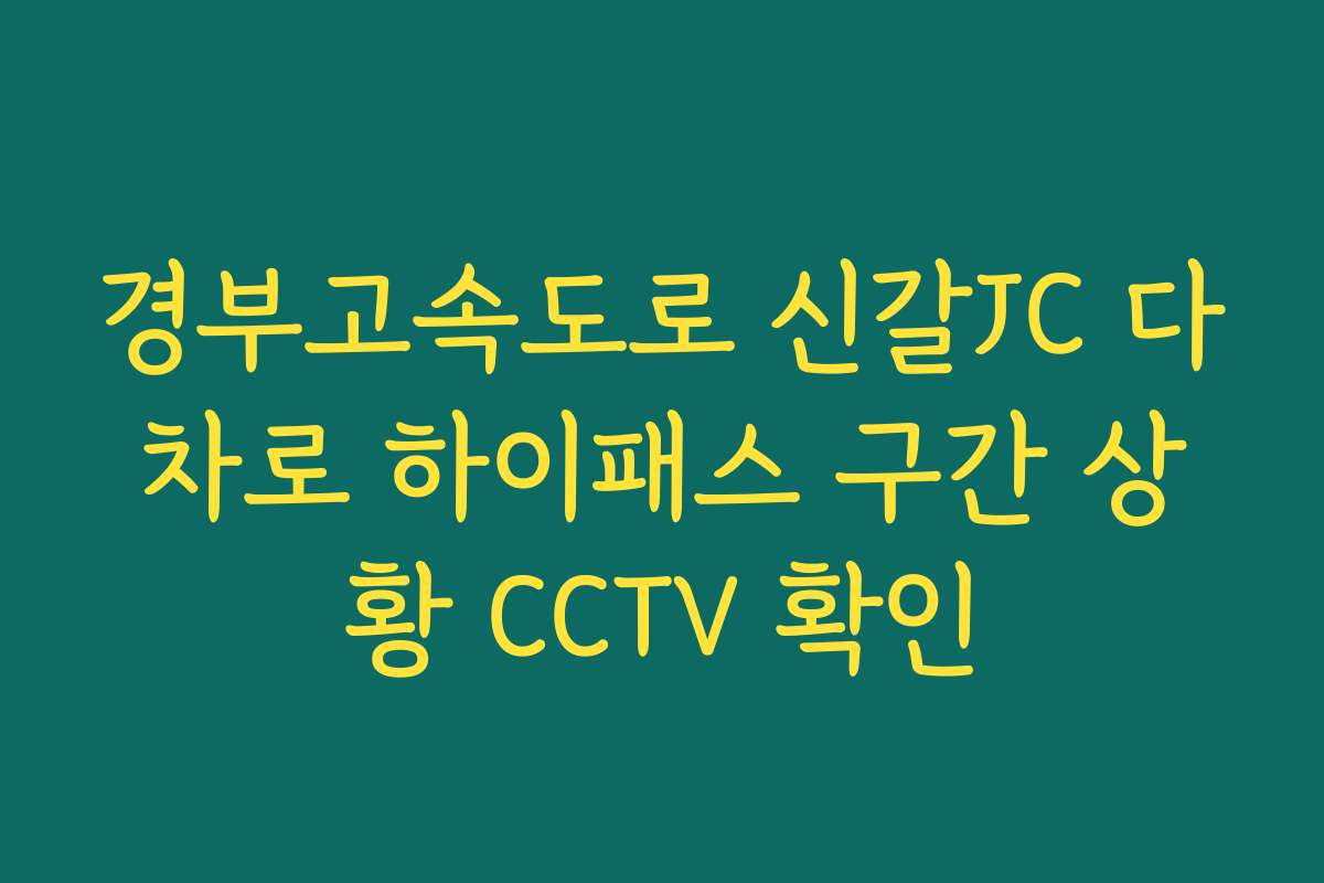 경부고속도로 신갈JC 다차로 하이패스 구간 상황 CCTV 확인