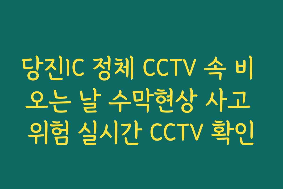 당진IC 정체 CCTV 속 비 오는 날 수막현상 사고 위험 실시간 CCTV 확인