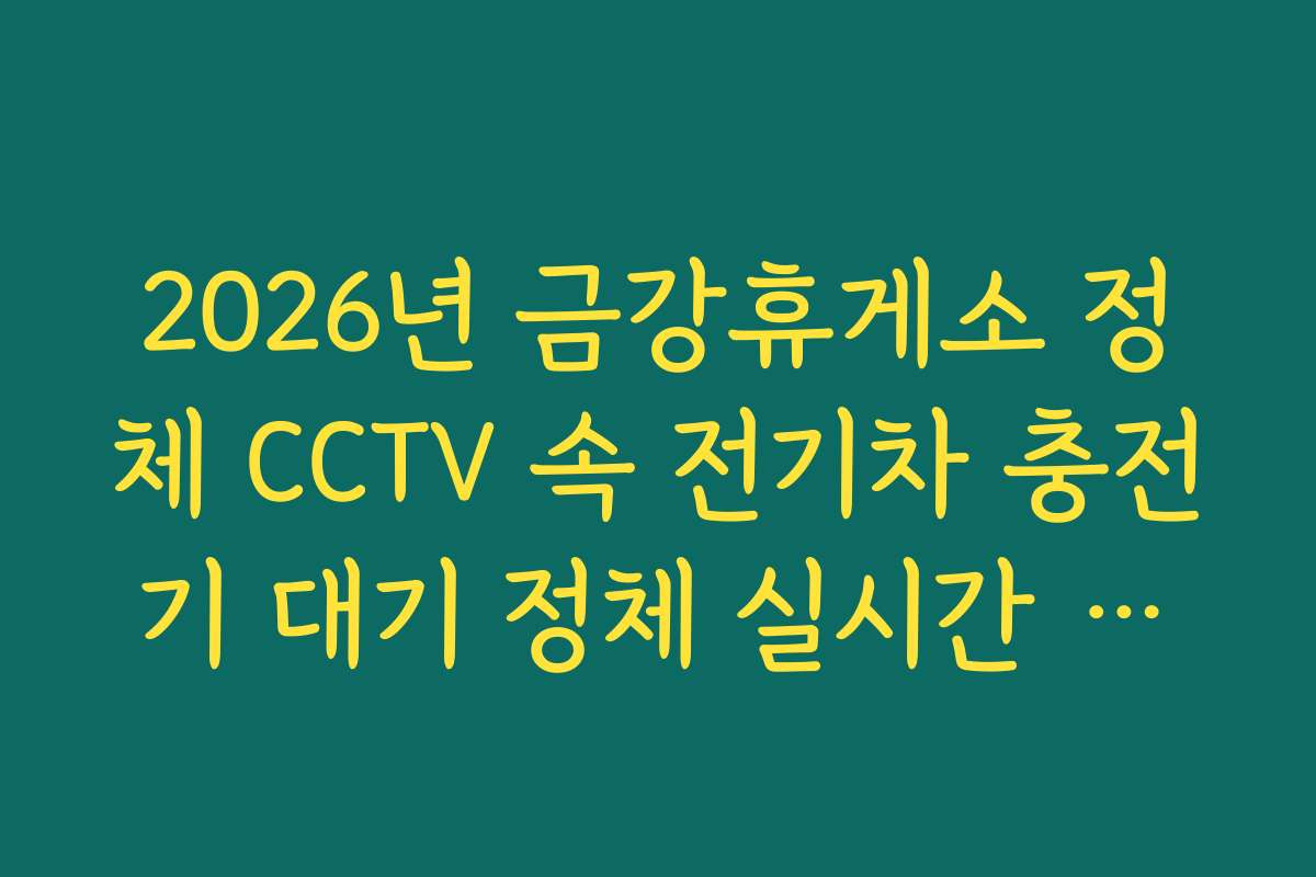 2026년 금강휴게소 정체 CCTV 속 전기차 충전기 대기 정체 실시간 확인