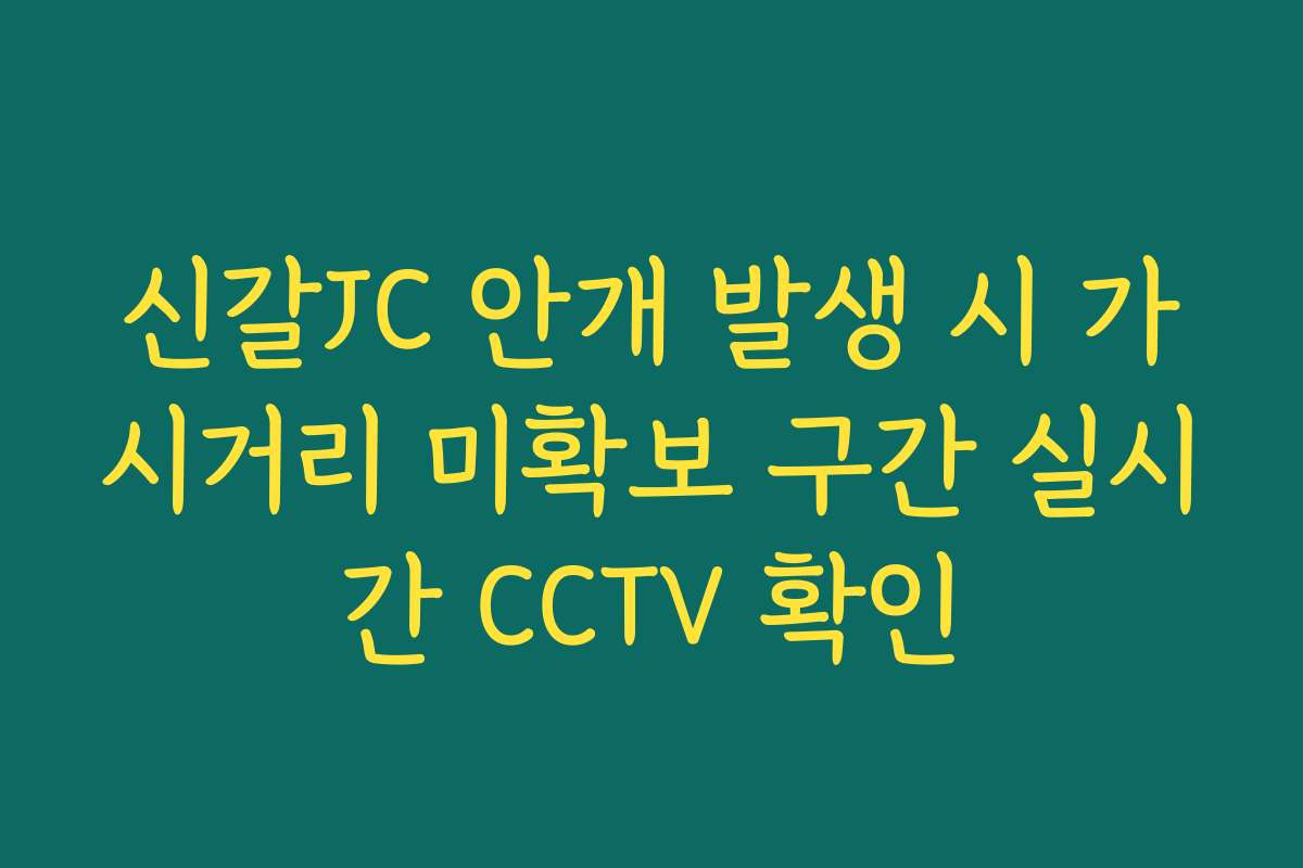 신갈JC 안개 발생 시 가시거리 미확보 구간 실시간 CCTV 확인