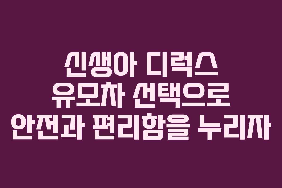 신생아 디럭스 유모차 선택으로 안전과 편리함을 누리자