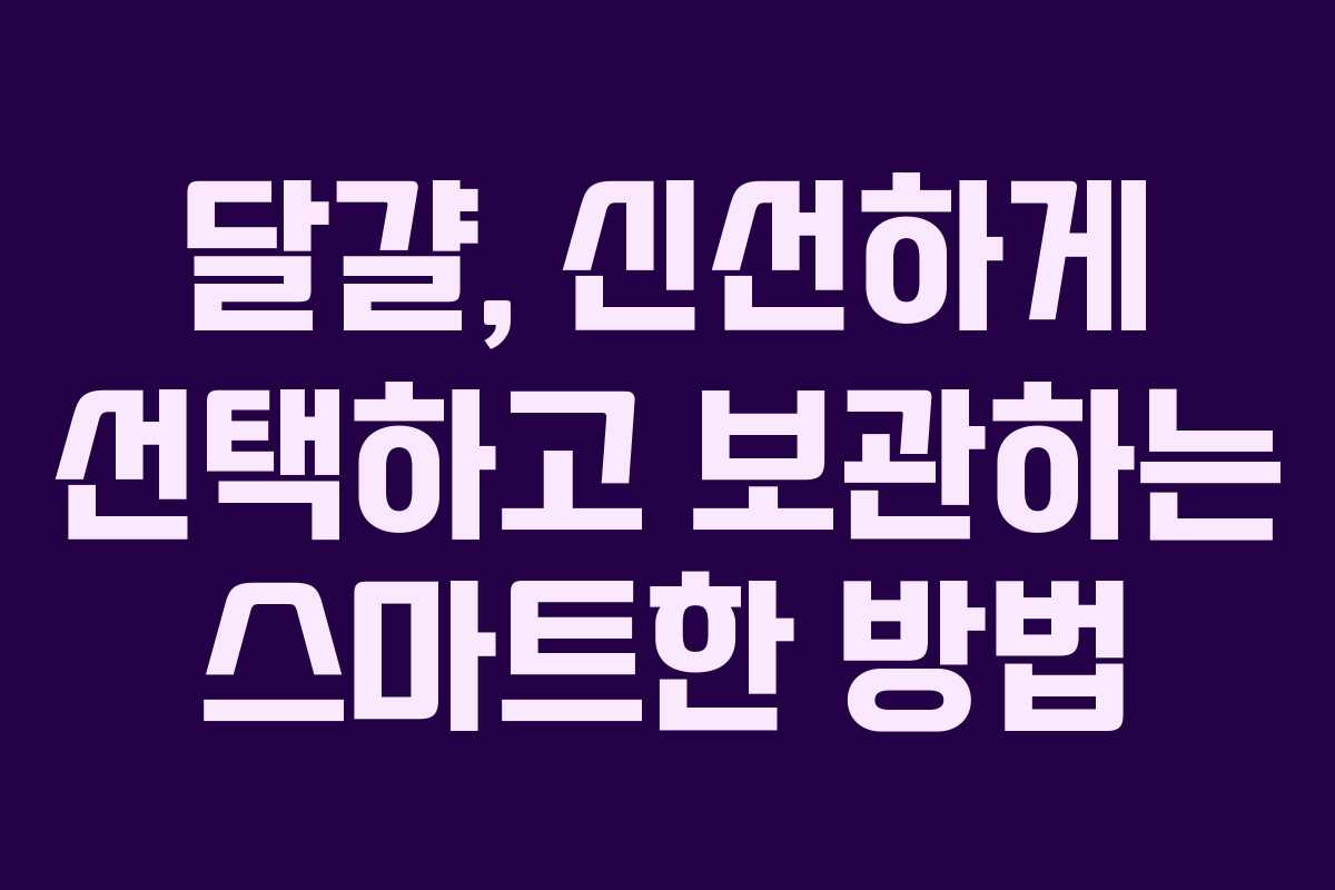 달걀, 신선하게 선택하고 보관하는 스마트한 방법