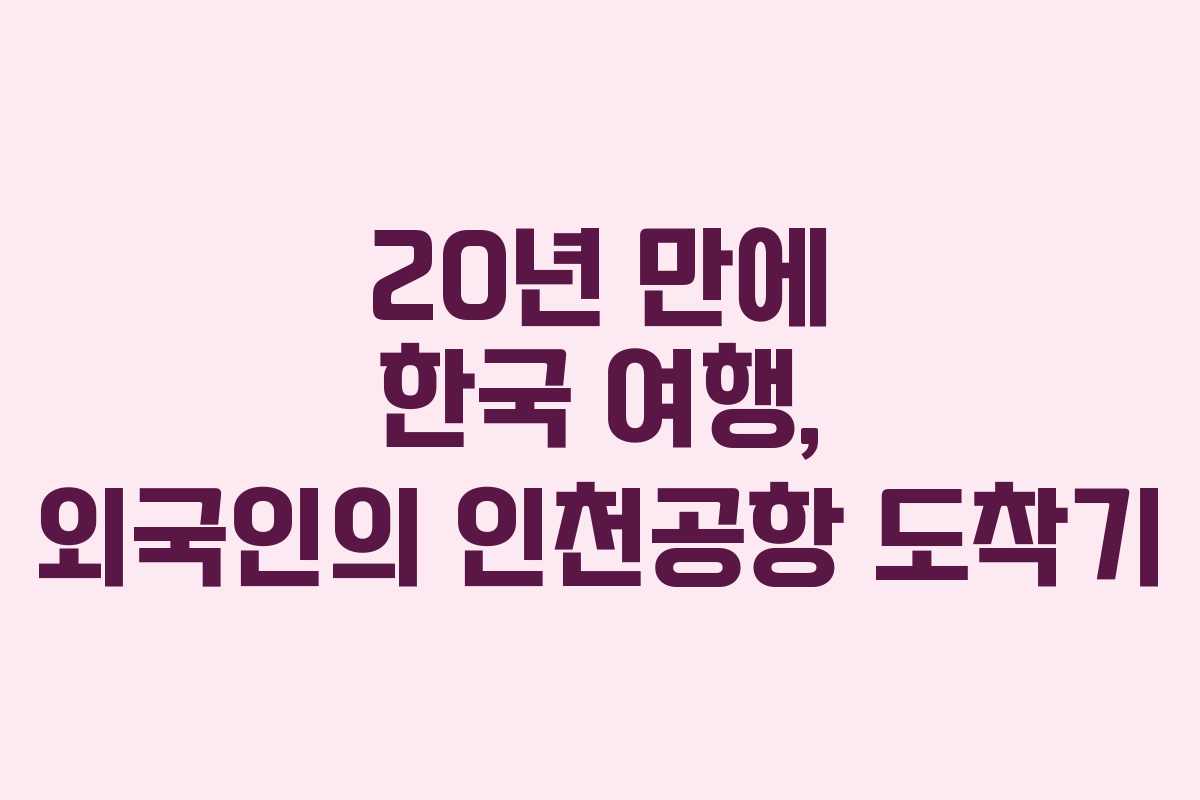 20년 만에 한국 여행, 외국인의 인천공항 도착기