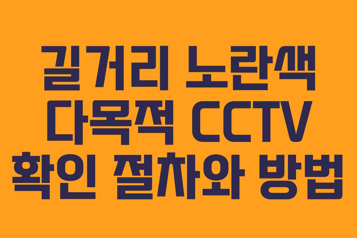 길거리 노란색 다목적 CCTV 확인 절차와 방법
