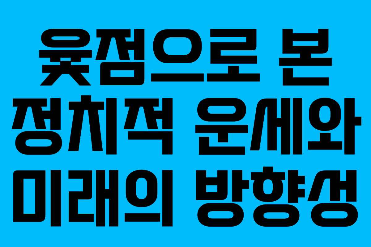 윷점으로 본 정치적 운세와 미래의 방향성