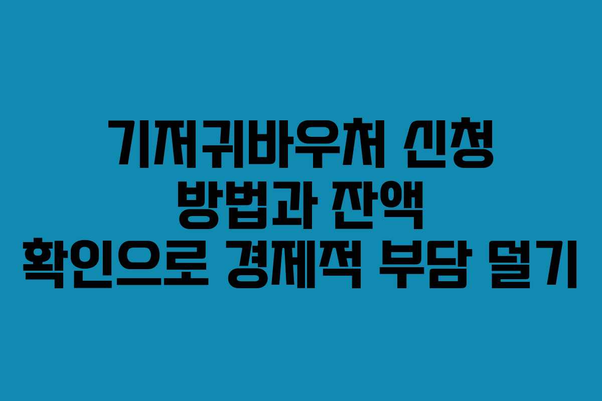 기저귀바우처 신청 방법과 잔액 확인으로 경제적 부담 덜기