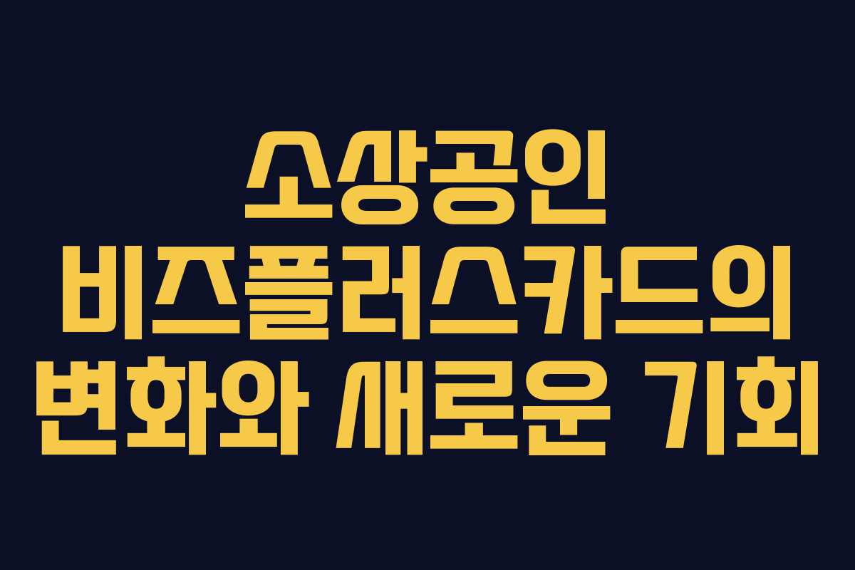 소상공인 비즈플러스카드의 변화와 새로운 기회