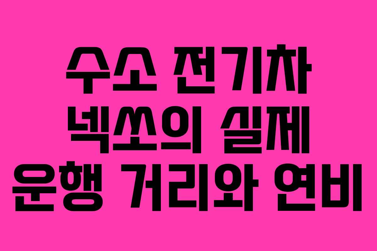 수소 전기차 넥쏘의 실제 운행 거리와 연비