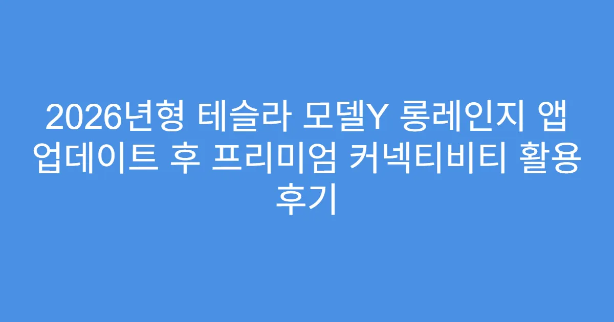 2026년형 테슬라 모델Y 롱레인지 앱 업데이트 후 프리미엄 커넥티비티 활용 후기