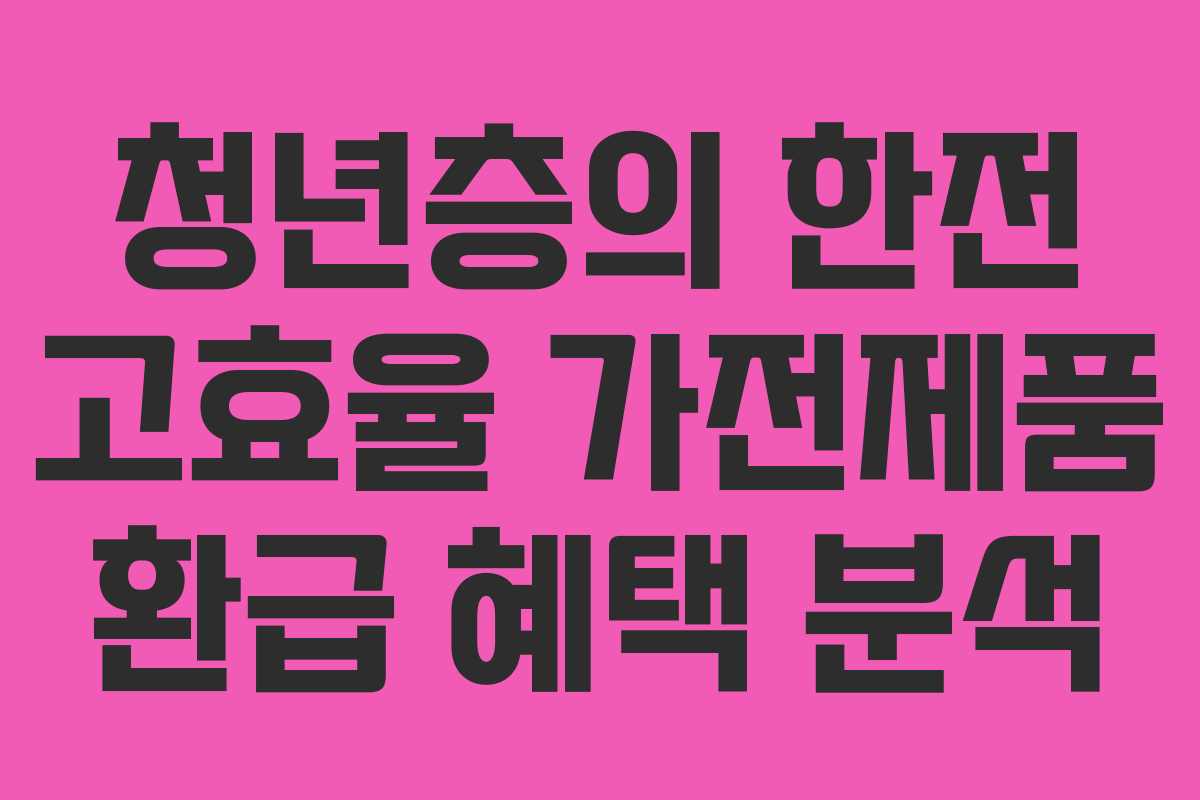 청년층의-한전-고효율-가전제품-환급-혜택-분석