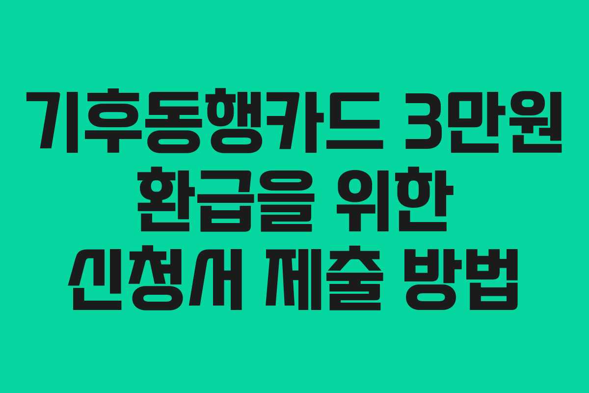 기후동행카드-3만원-환급을-위한-신청서-제출-방법
