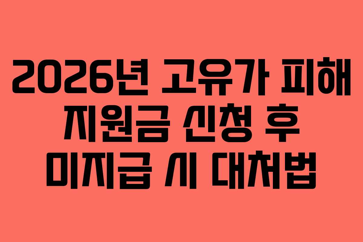 2026년 고유가 피해 지원금 신청 후 미지급 시 대처법