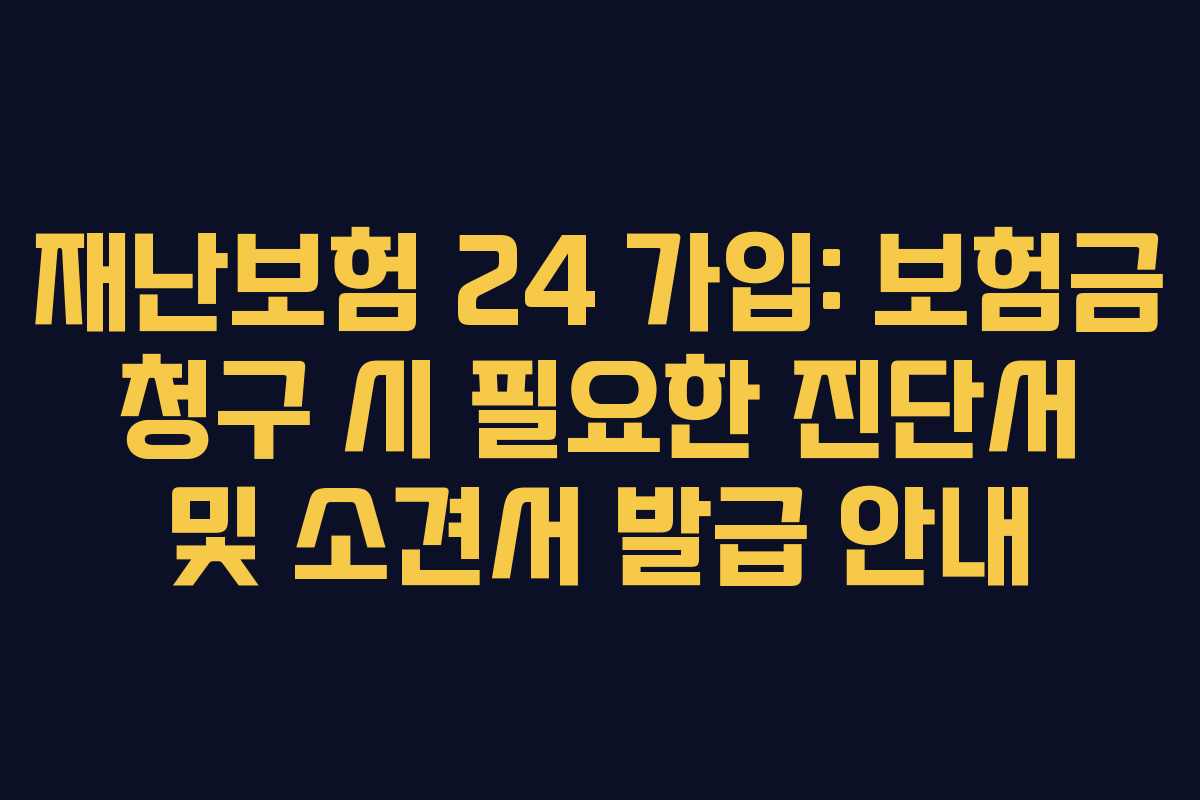 재난보험 24 가입: 보험금 청구 시 필요한 진단서 및 소견서 발급 안내