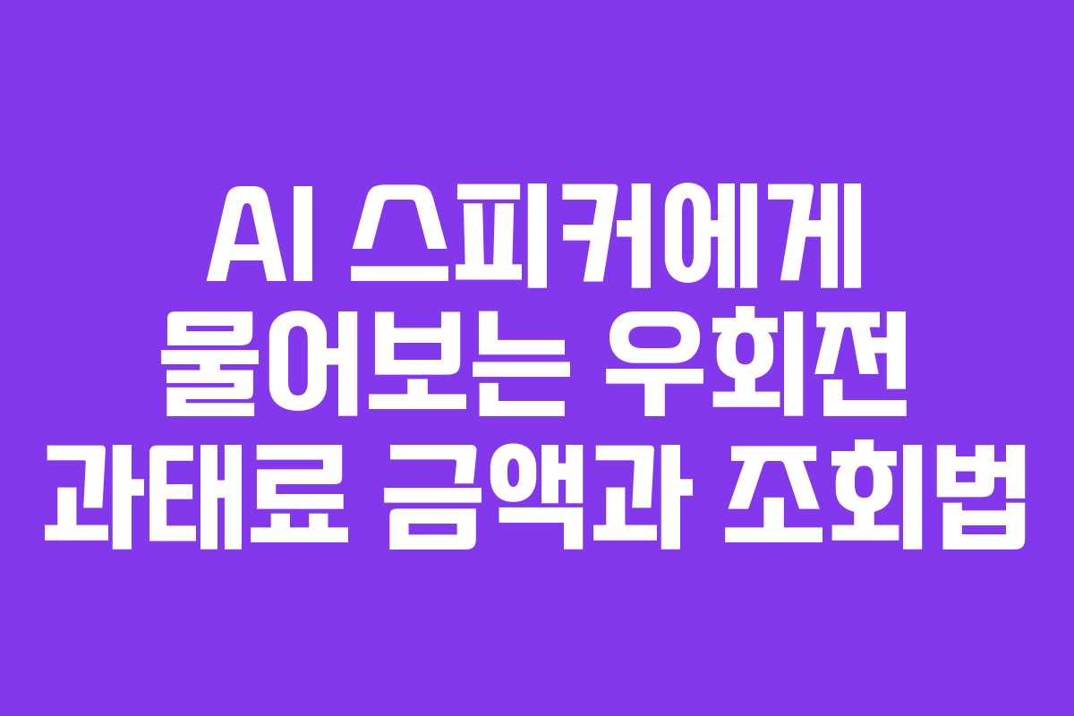 AI-스피커에게-물어보는-우회전-과태료-금액과-조회법