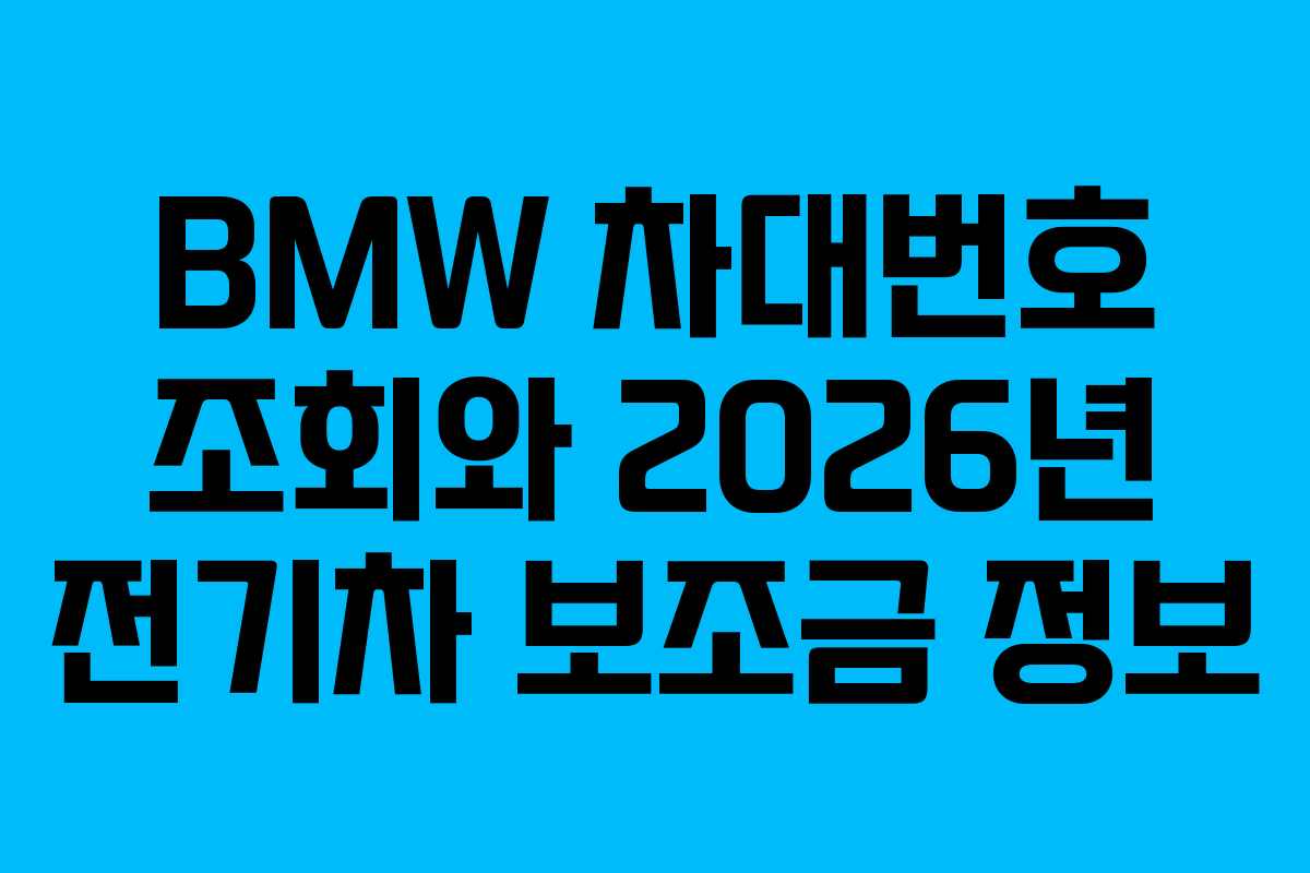 BMW-차대번호-조회와-2026년-전기차-보조금-정보