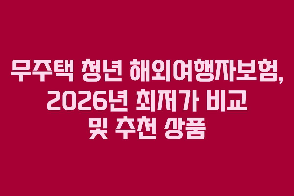 무주택-청년-해외여행자보험,-2026년-최저가-비교-및-추천-상품